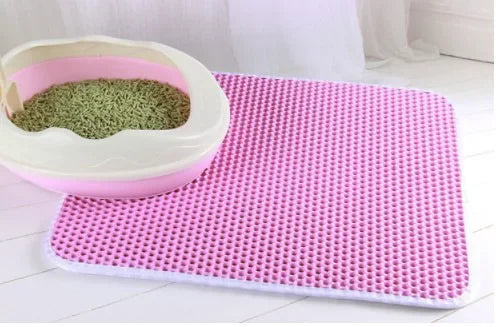 Tapis de litière pour chat avec cadeau Tapis de litière imperméable double couche