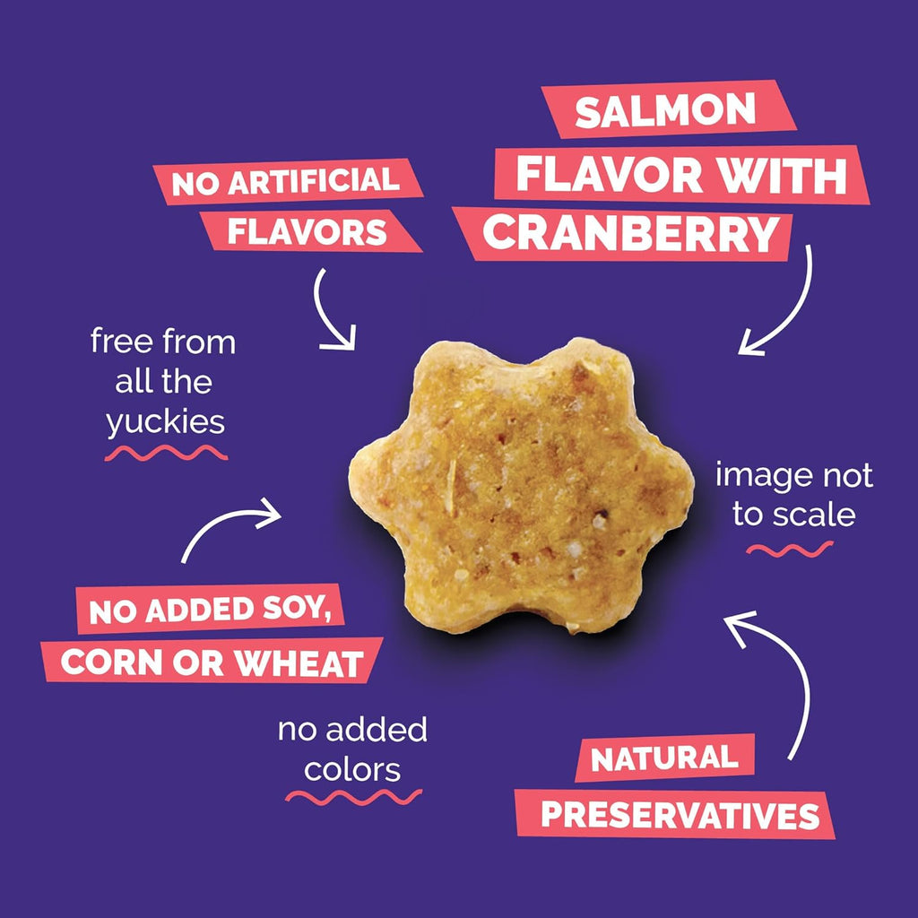 Cat Treats, Healthy Treats for Cats, Low Calorie and Packed with Protein, Crunchy Biscuits, No Wheat, Corn or Soy, Made with Real Salmon and Cranberry, 2.5Oz